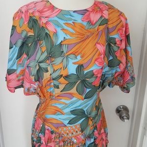 SALE! CAROL ANDERSON Vtg Retro Floral Dress 6-10 M